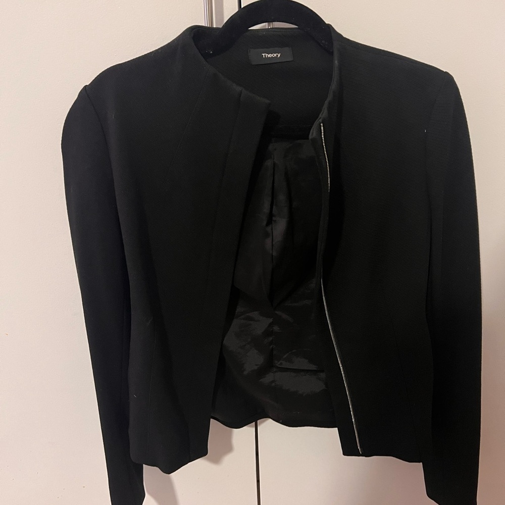 [NWOT—Orig. $395] THEORY zip up blazer/jacket stretchy knit jacquard